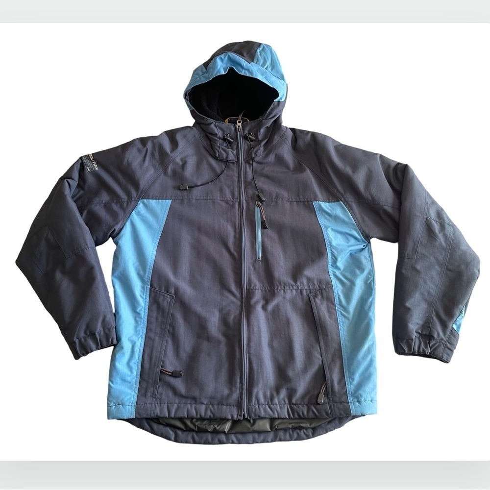 Vintage Abercrombie &Fitch A92 Hooded Ski Winter Jacket Mens M Blue Fleece Lined